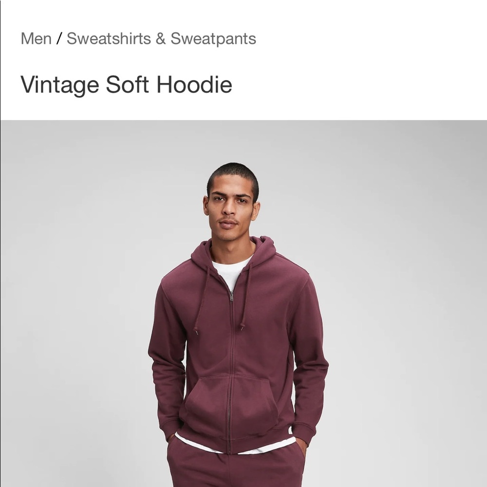 XL Men’s vintage hoodie Aubergine NEW WITH TAGS!